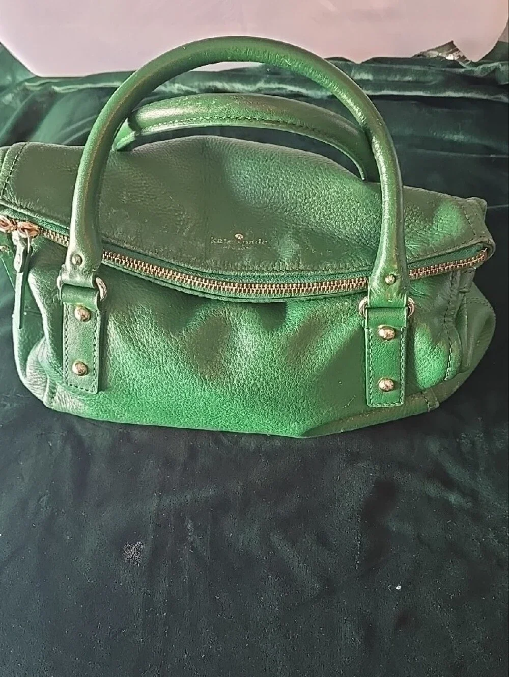 kate spade Green Pebbled Leather Satchel